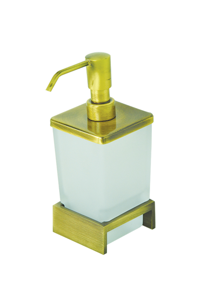 Çelik Banyo Kumru Set Üstü Camlı Sıvı Sabunluk Antik Renkli